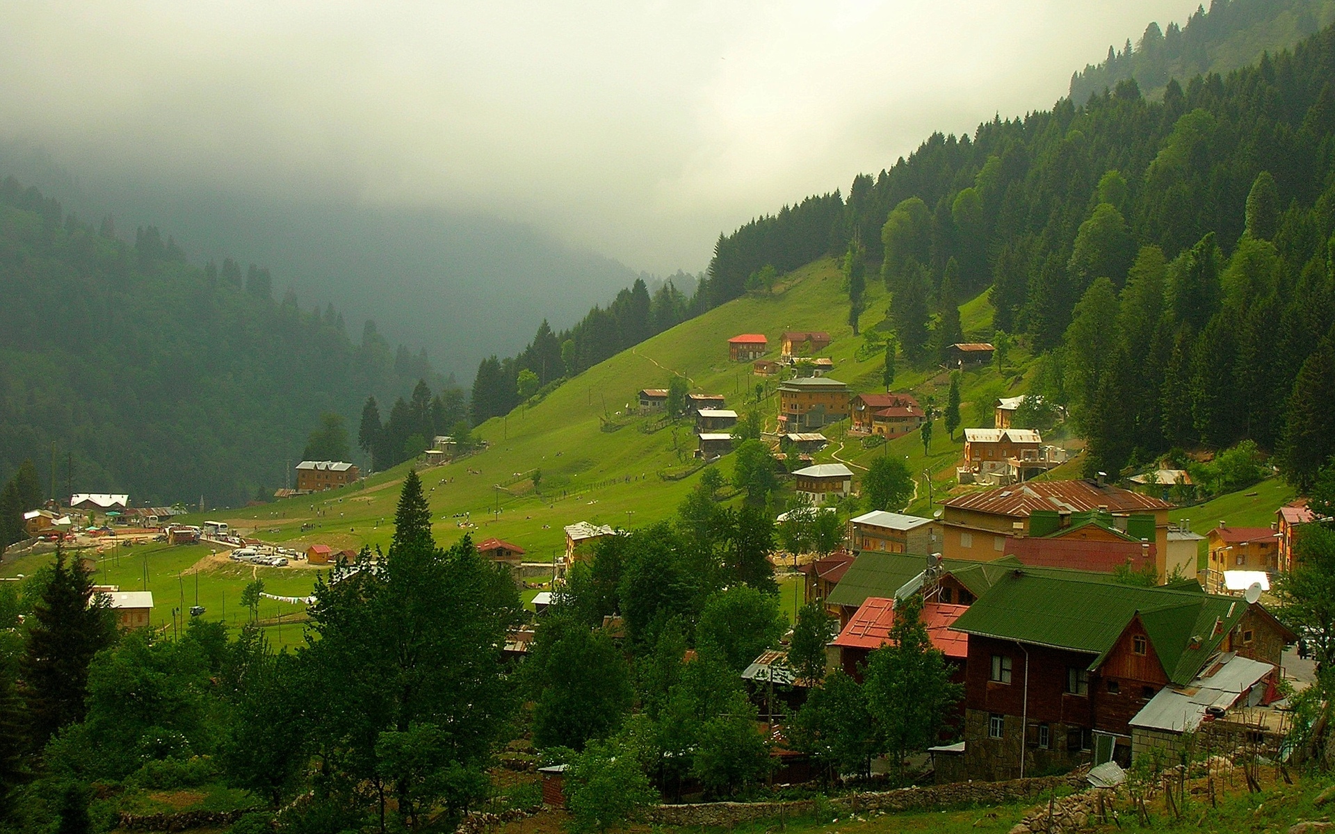village, Rize, Nature, Turkey, Landscapes, Countryside, Nature, Mountains, Trees, Forest Wallpaper