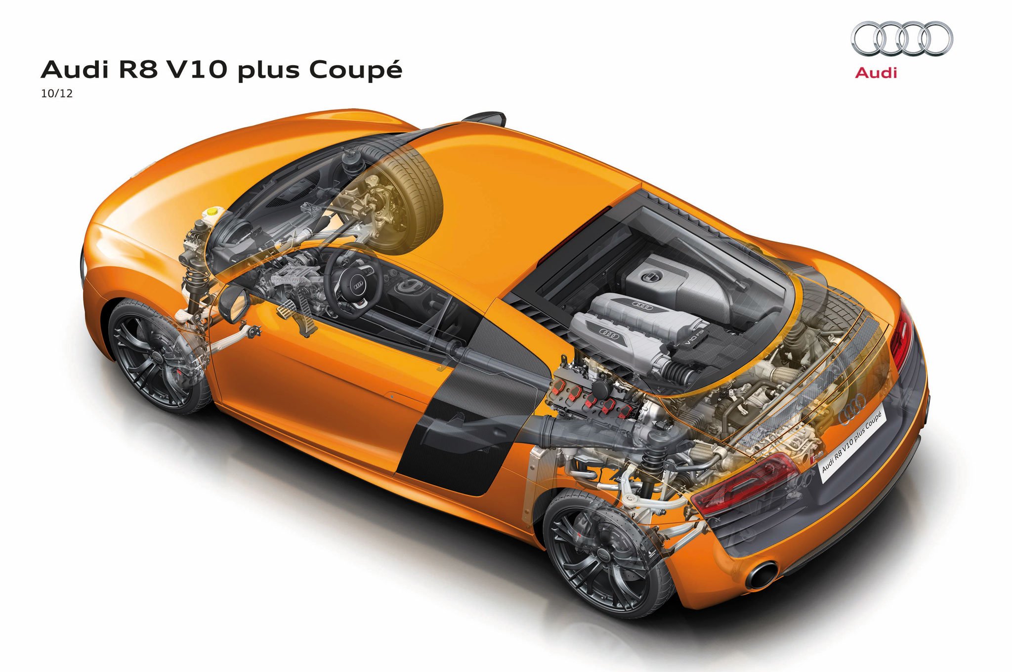 2014, Audi, R8, V10, Plus, Cars, Technical Wallpaper