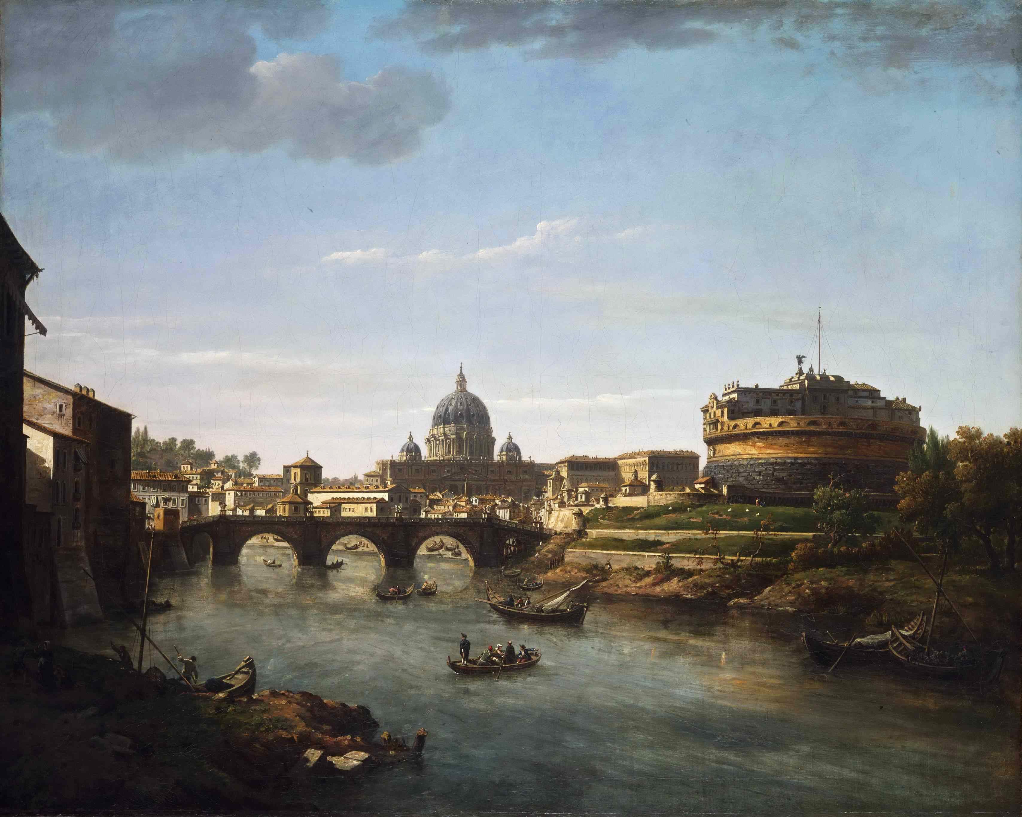 bridge, Cathedral, Rome, William, Marlow, Picture, Artwork, Painting Wallpaper