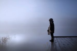 kids, Children, Sad, Lonely, Fog, Lakes, Alone, Cold, Winter, Pain, Look