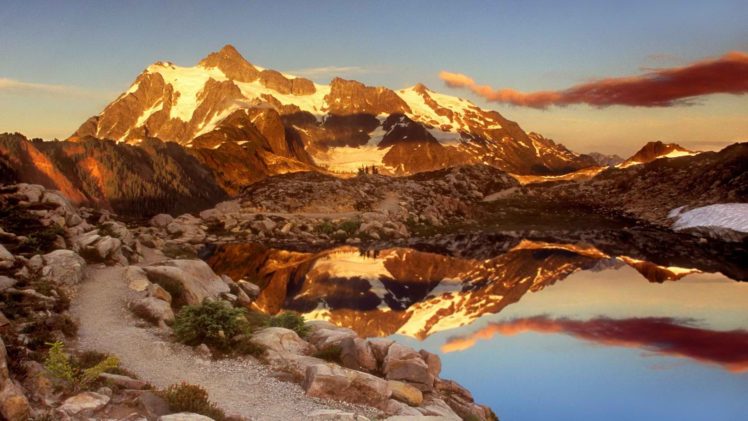 sunset, Point, Baker, Washington, Mount, Artist HD Wallpaper Desktop Background