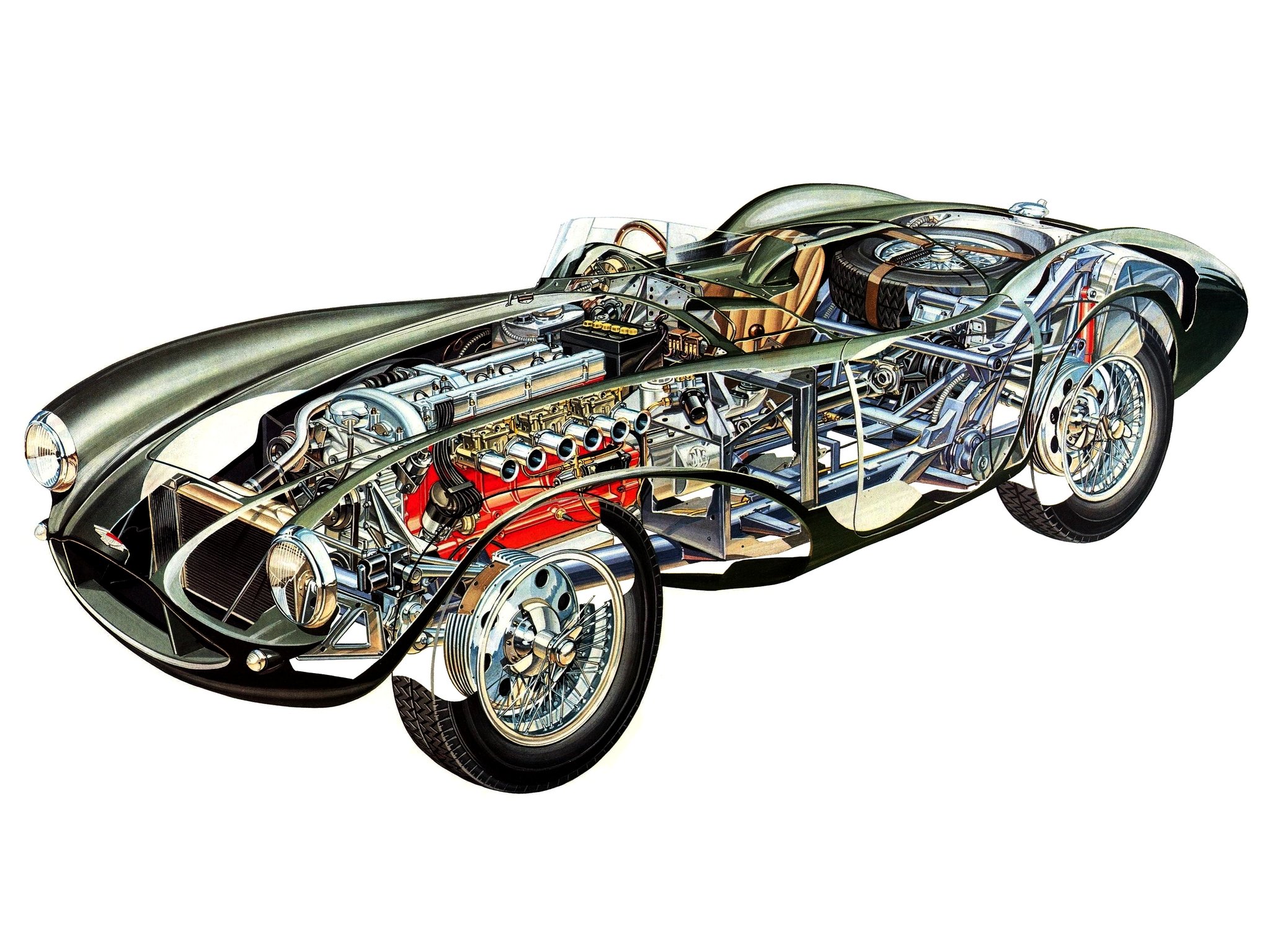 aston, Martin, Db3s, Classic, Cars, Technical Wallpaper