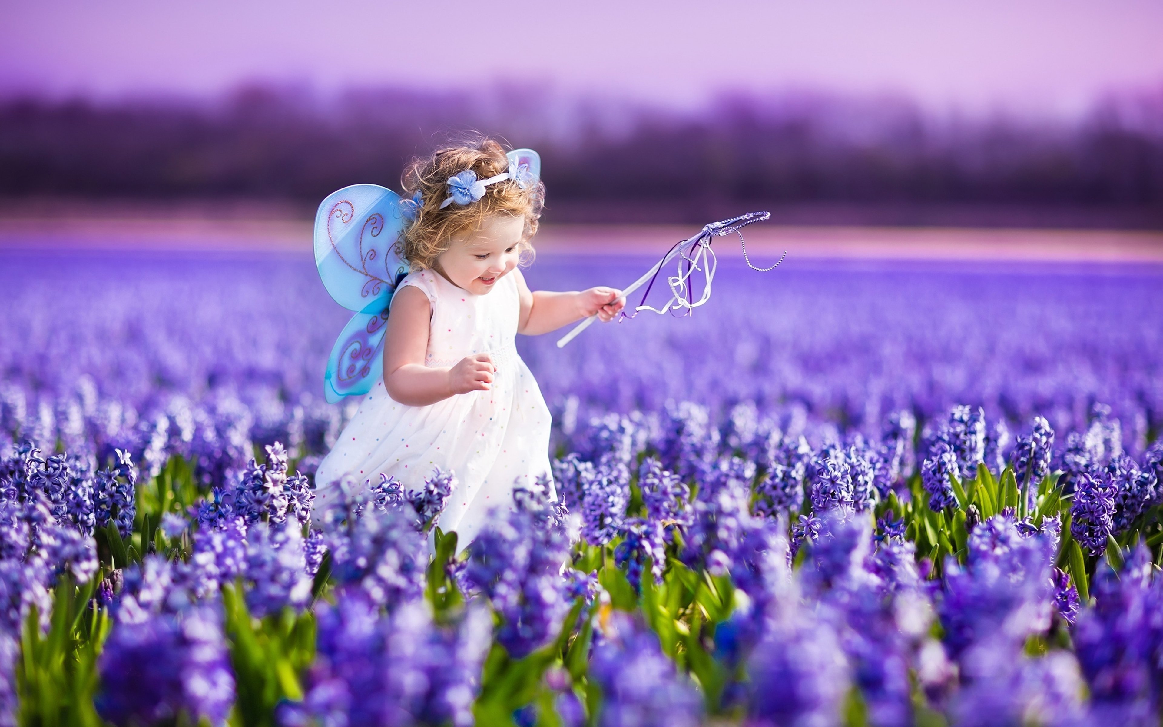 flowers, Spring, Kids, Children, Childhood, Purple ...