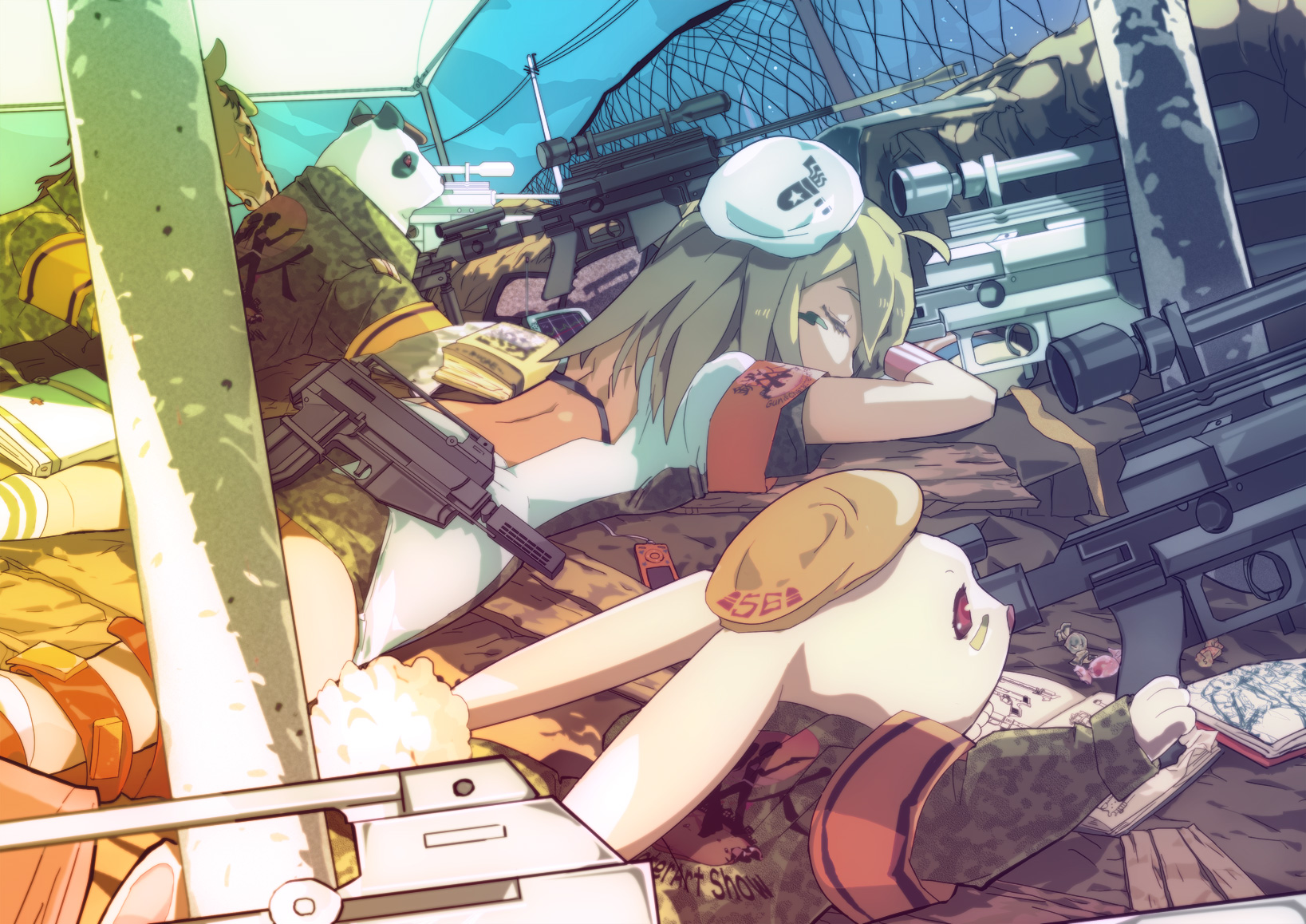 animal, Gun, Hat, Original, Panda, Rabbit, Sodapop, Weapon Wallpaper