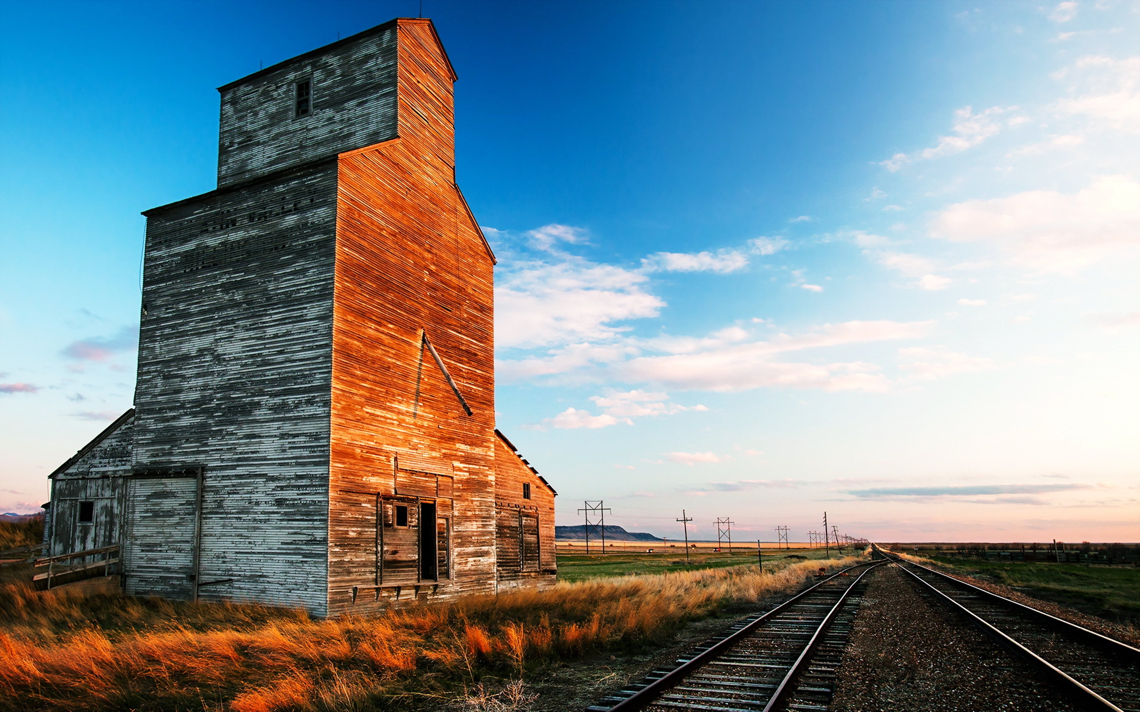 station, Railway, Station, Train, Hut, Countryside, Old, Way, Path, Sky, Clouds, Fields Wallpaper