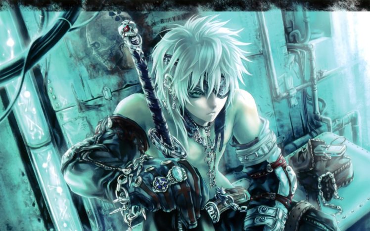 blue, Eyes, Eyepatch, Gloves, Male, Original, Phone, Photoshop, Short, Hair, Sword, Weapon, White, Hair HD Wallpaper Desktop Background