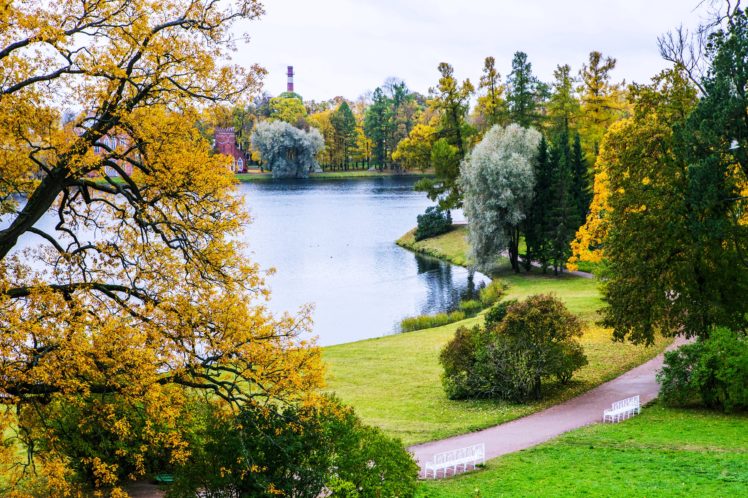sankt, Peterburg, Pite, Gardens, Parks, Trees, Green, Grass, Lakes, Chairs, City, Town, Landscapes, Nature, Earth HD Wallpaper Desktop Background