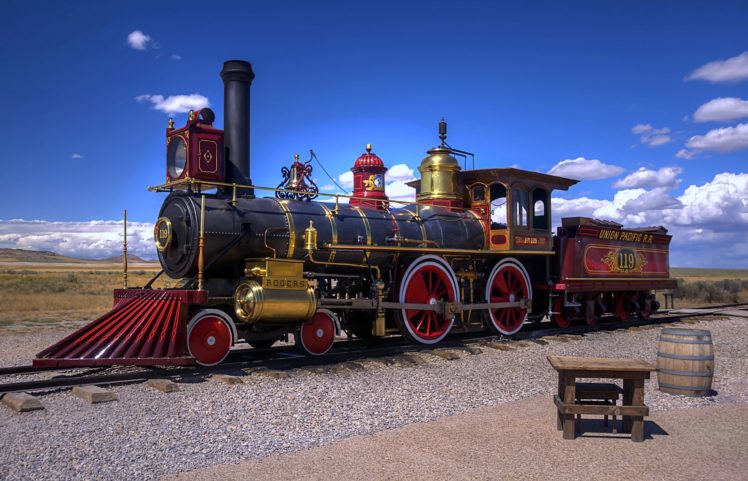 trains, Old, Classic, Railroad, Landscapes, Sky, Clouds, Sunny, Chair HD Wallpaper Desktop Background