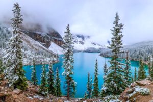 nature, Landscapes, Earth, Winter, Trees, Lakes, Clouds, Fog, Snow, Mountains, Forest, Hills, Stones, Cold