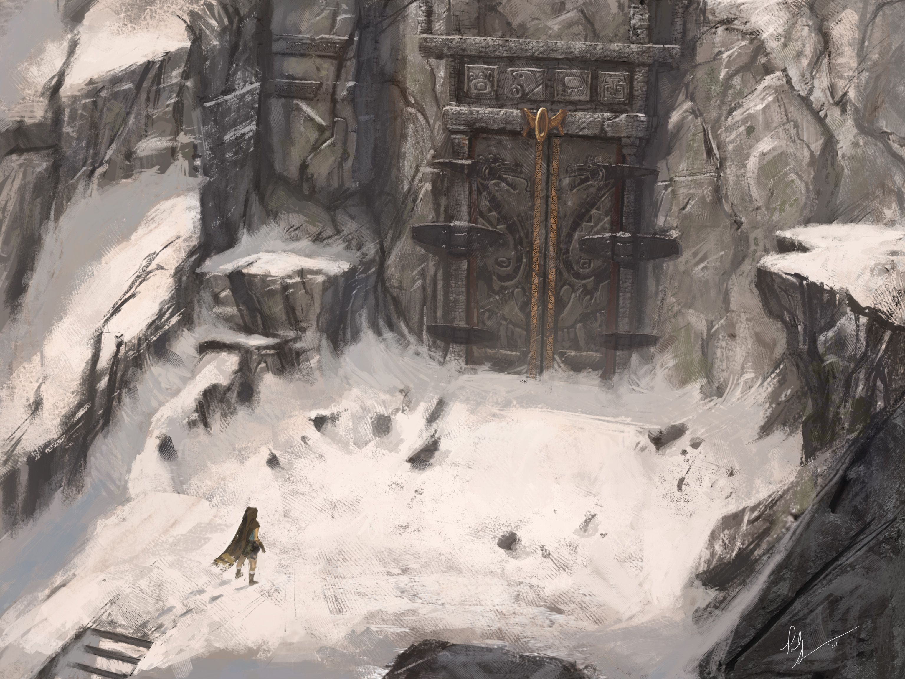 snow, Tomb, Raider, Lara, Croft, Fantasy, Art, Artwork Wallpaper