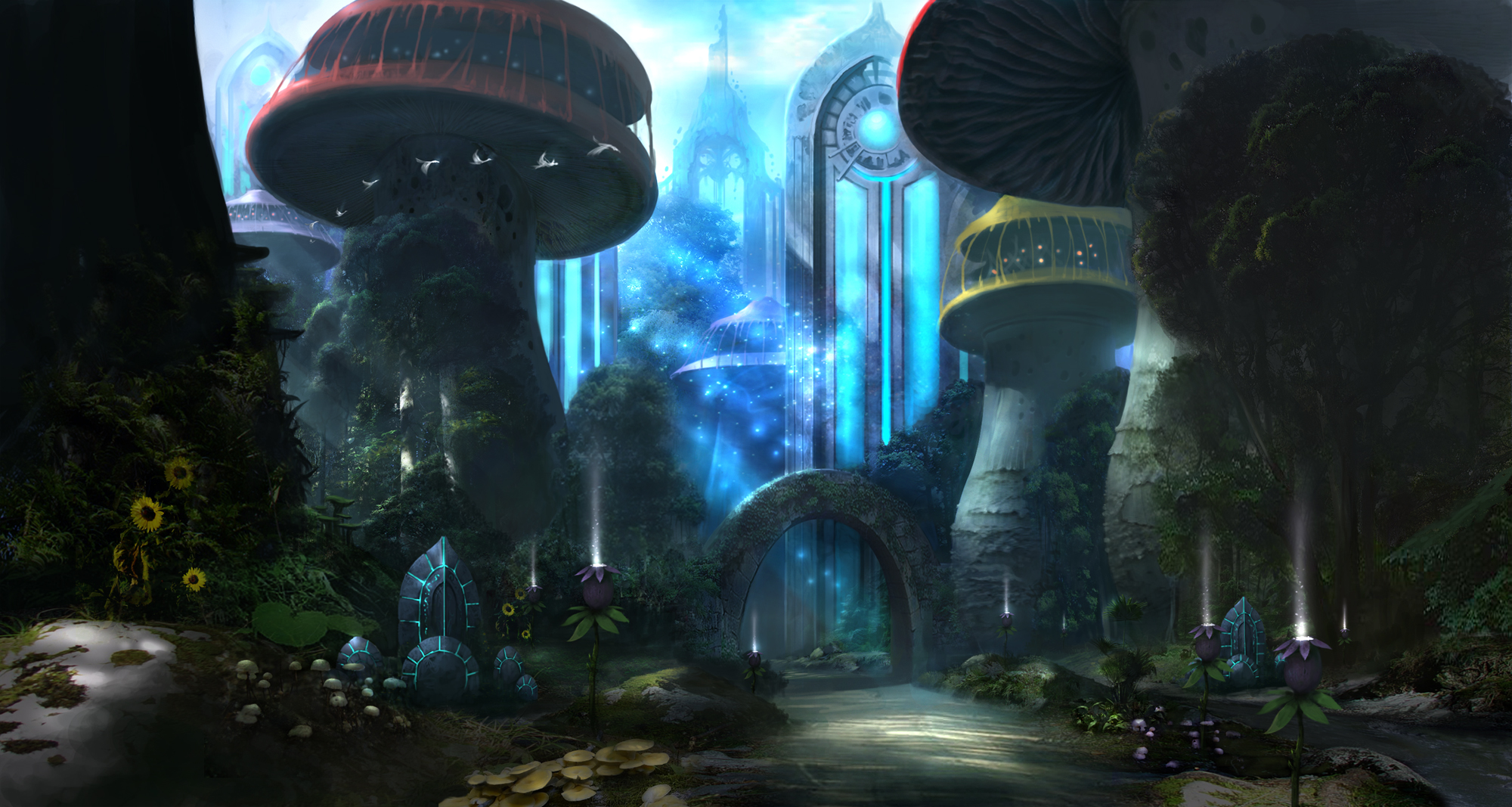 animal, Atlantica, Online, Bird, Flowers, Grass, Landscape, Original, Scenic, Tree, Water Wallpaper