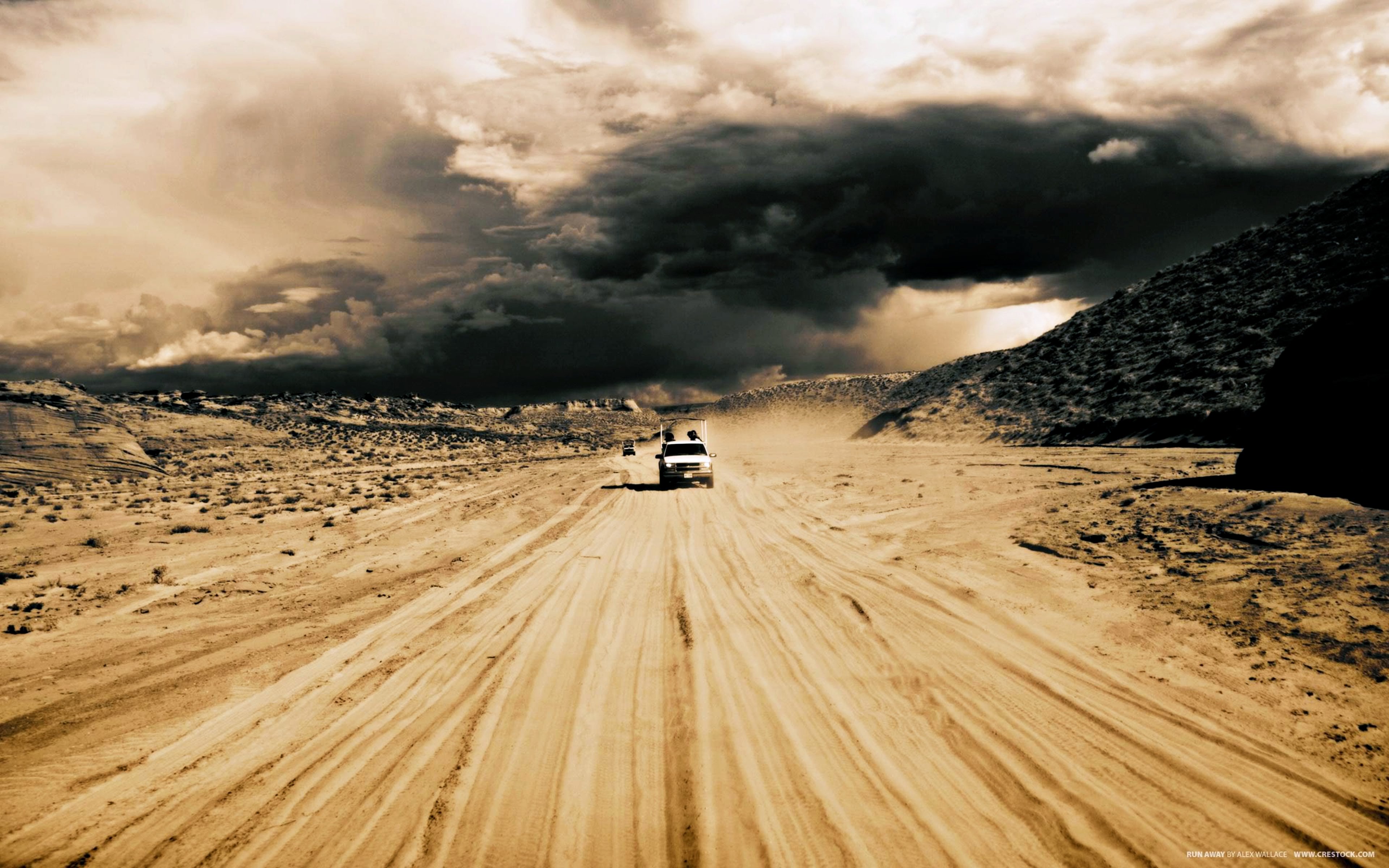 desert, Africa, Sand, Storms, Cars, Hills, Stones, Sky, Clouds Wallpaper
