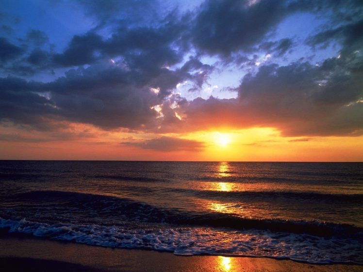 beach, Ocean, Nsea, Sunset HD Wallpaper Desktop Background