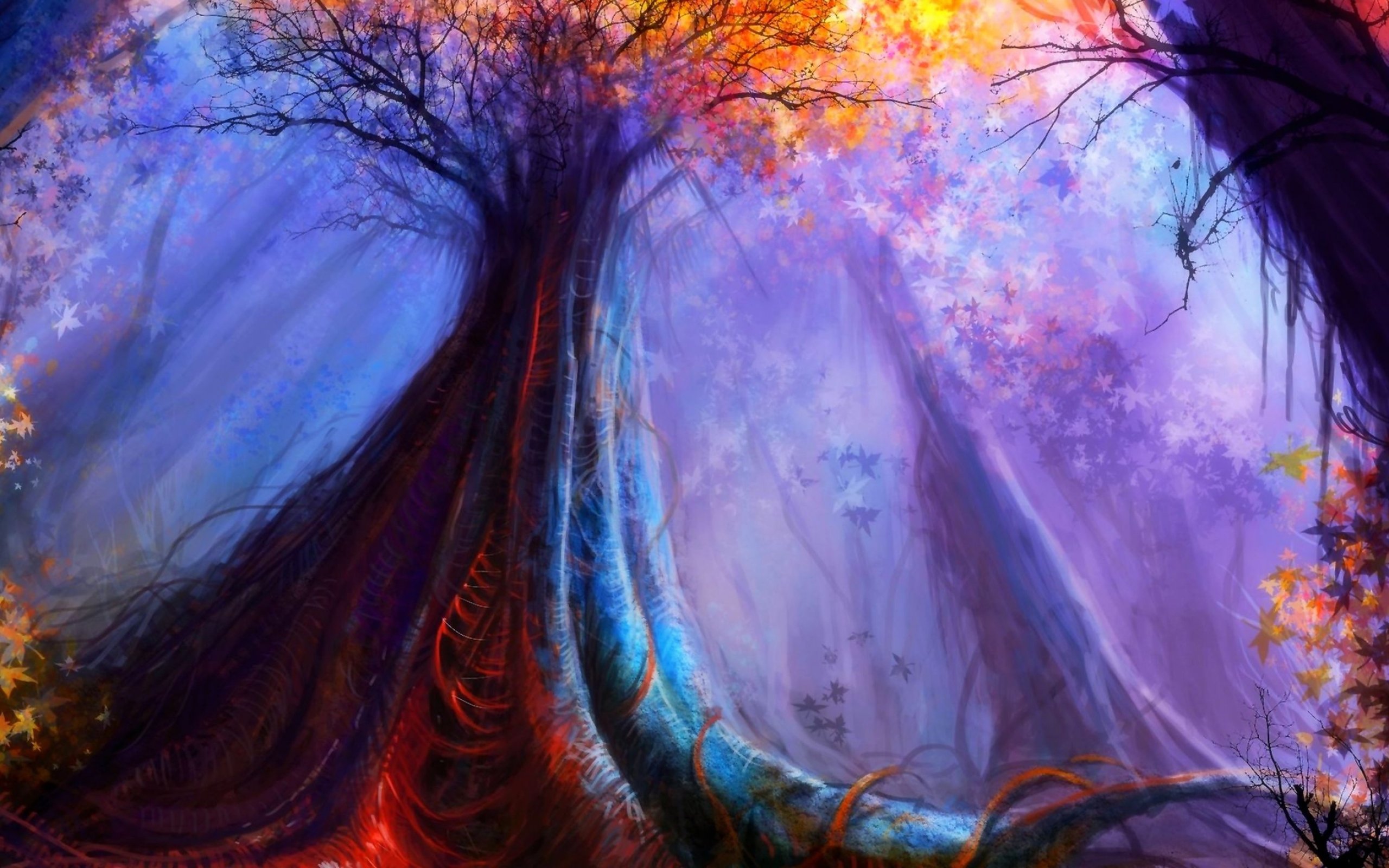 artwork, Fantasy, Magical, Art, Forest, Tree, Landscape, Nature, Autumn