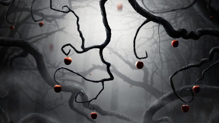 artwork, Fantasy, Magical, Art, Forest, Tree, Landscape, Nature, Fruit, Apple HD Wallpaper Desktop Background