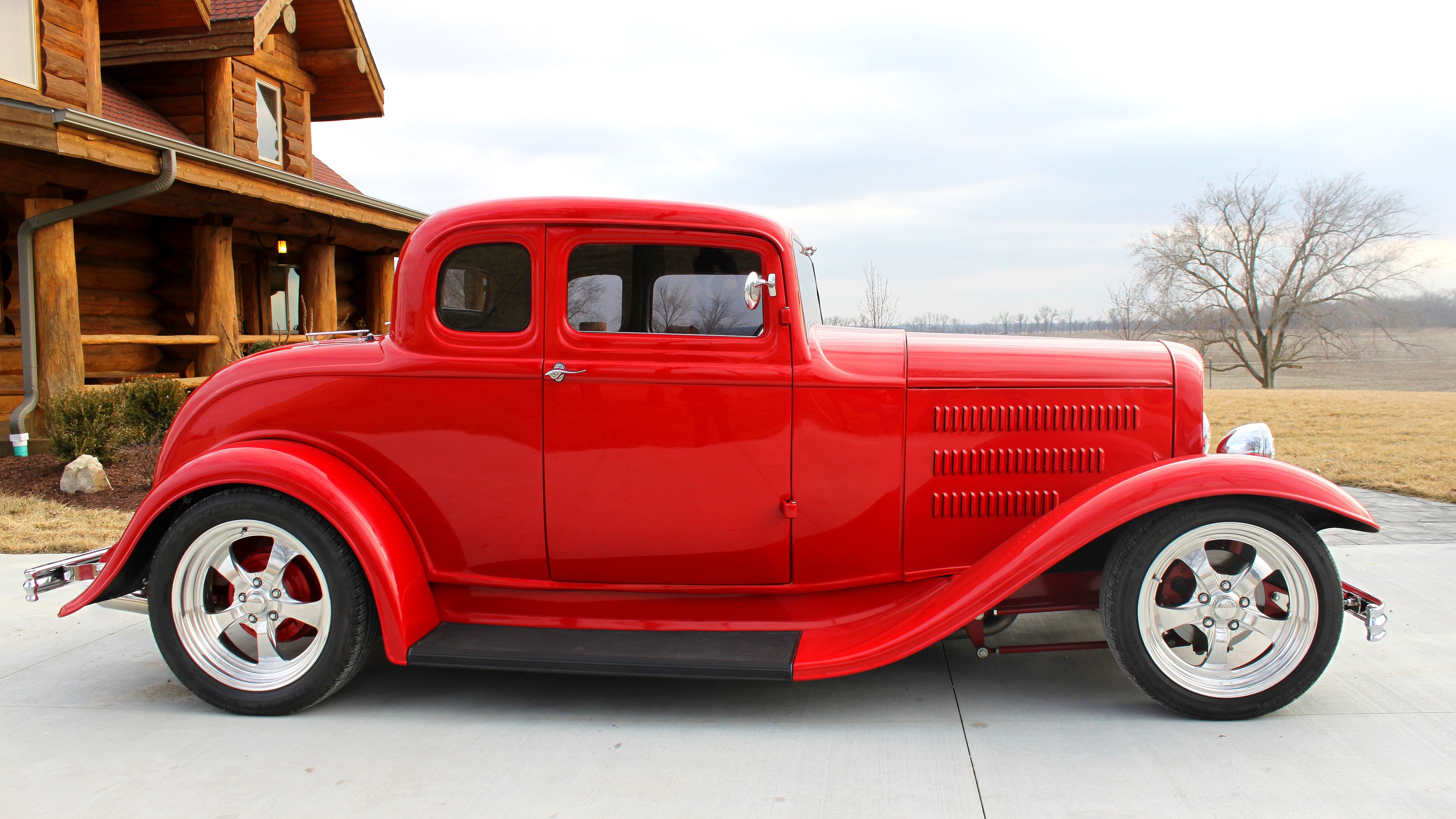 1932, Ford, 5, Window, Coupe, Streetrod, Hotrod, Street, Hot, Rod, Red, Usa, 4200x2360 01 Wallpaper