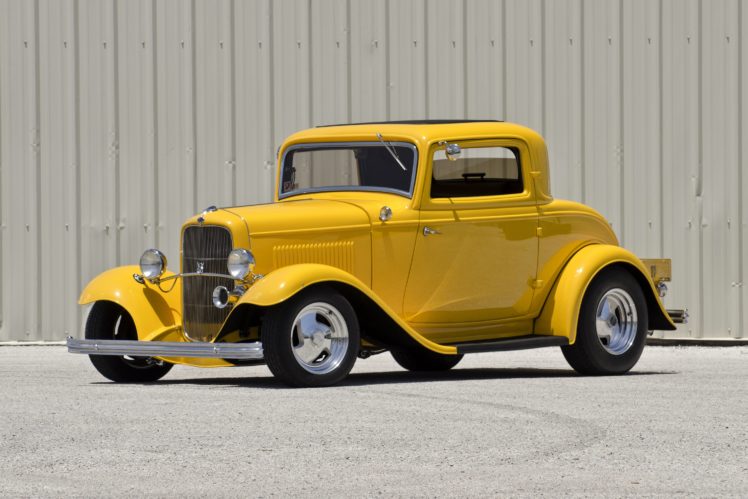 1932, Ford, 3window, Coupe, Streetrod, Hotrod, Street, Rod, Hot, Yellow, Usa, 4500×3000 01 HD Wallpaper Desktop Background