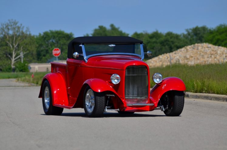 1932, Ford, Pickup, Roadster, Street, Rod, Hot, Streetrod, Hotrod, Red, Usa, 4200×2780 09 HD Wallpaper Desktop Background