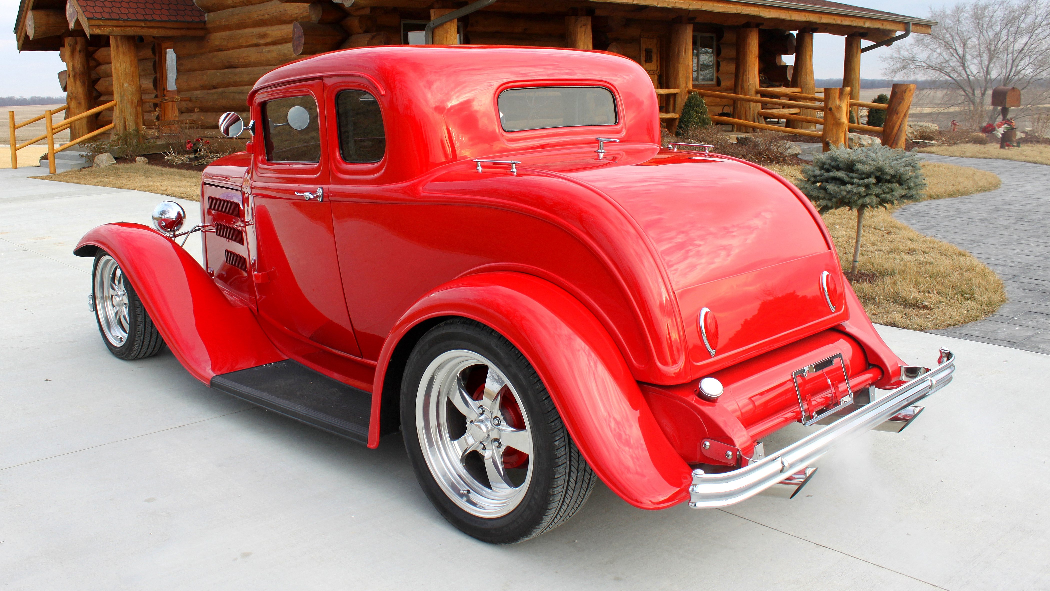1932, Ford, 5, Window, Coupe, Streetrod, Hotrod, Street, Hot, Rod, Red, Usa, 4200x2360 02 Wallpaper