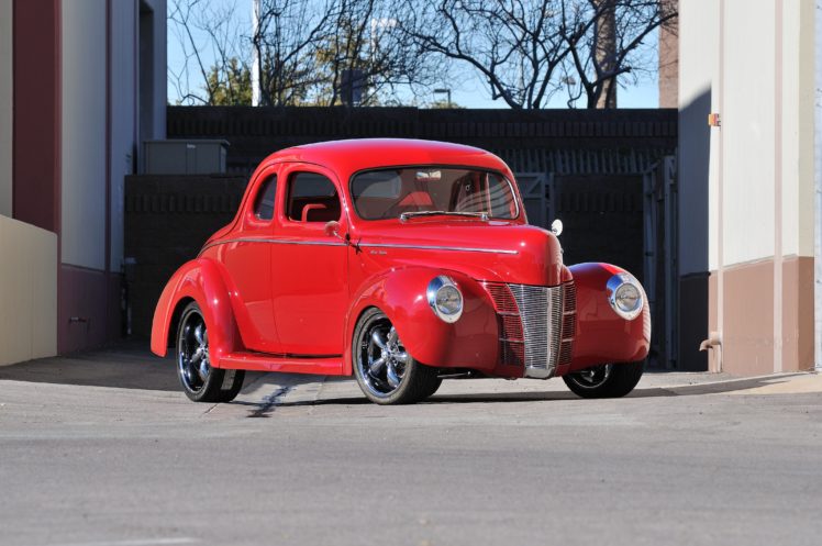 1940, Ford, Coupe, Red, Streetrod, Street, Rod, Hot, Red, Usa, 4288×2848 HD Wallpaper Desktop Background