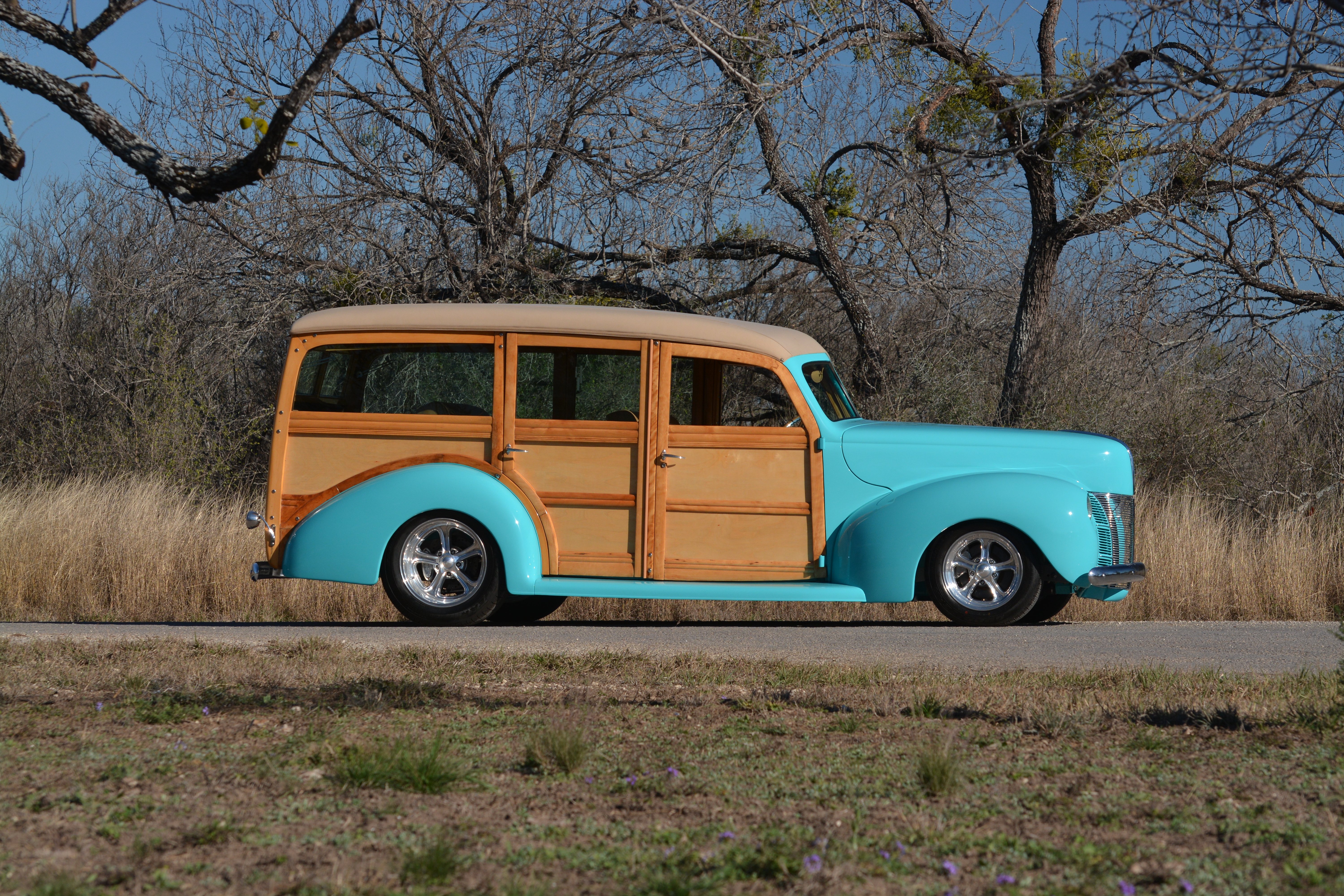 1940, Ford, Deluxe, Woody, Wagon, Hotrod, Streetrod, Hot, Rod, Street, Usa, 6000x4000 01 Wallpaper