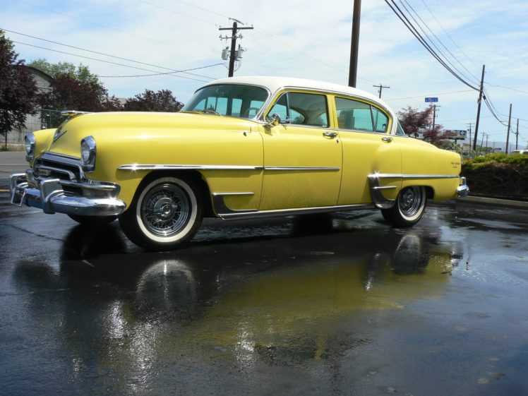 1954, Chrysler, New, Yorker, Sedan, Classic, Old, Retro, Yellow, Usa, 2048×1530 03 HD Wallpaper Desktop Background