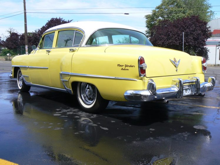 1954, Chrysler, New, Yorker, Sedan, Classic, Old, Retro, Yellow, Usa, 2048×1530 05 HD Wallpaper Desktop Background