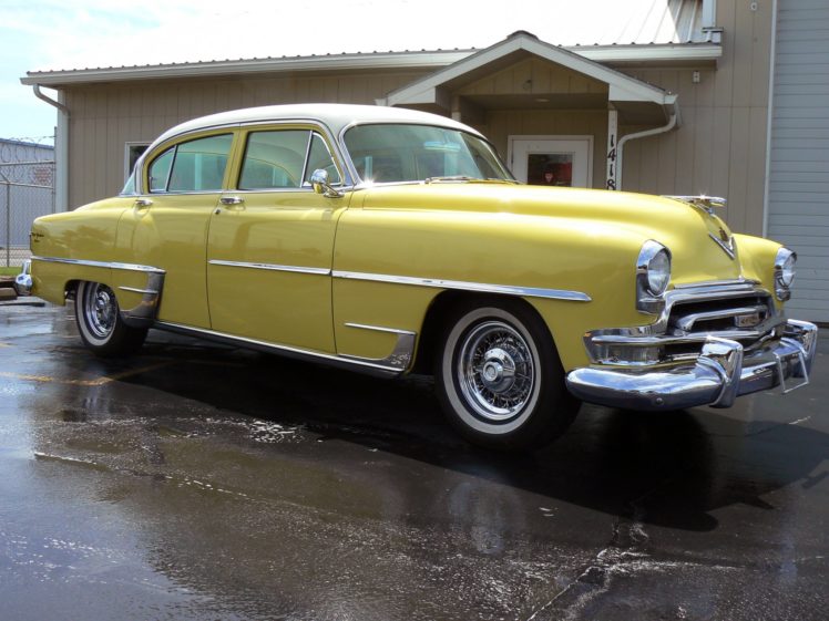 1954, Chrysler, New, Yorker, Sedan, Classic, Old, Retro, Yellow, Usa, 2048×1530 01 HD Wallpaper Desktop Background