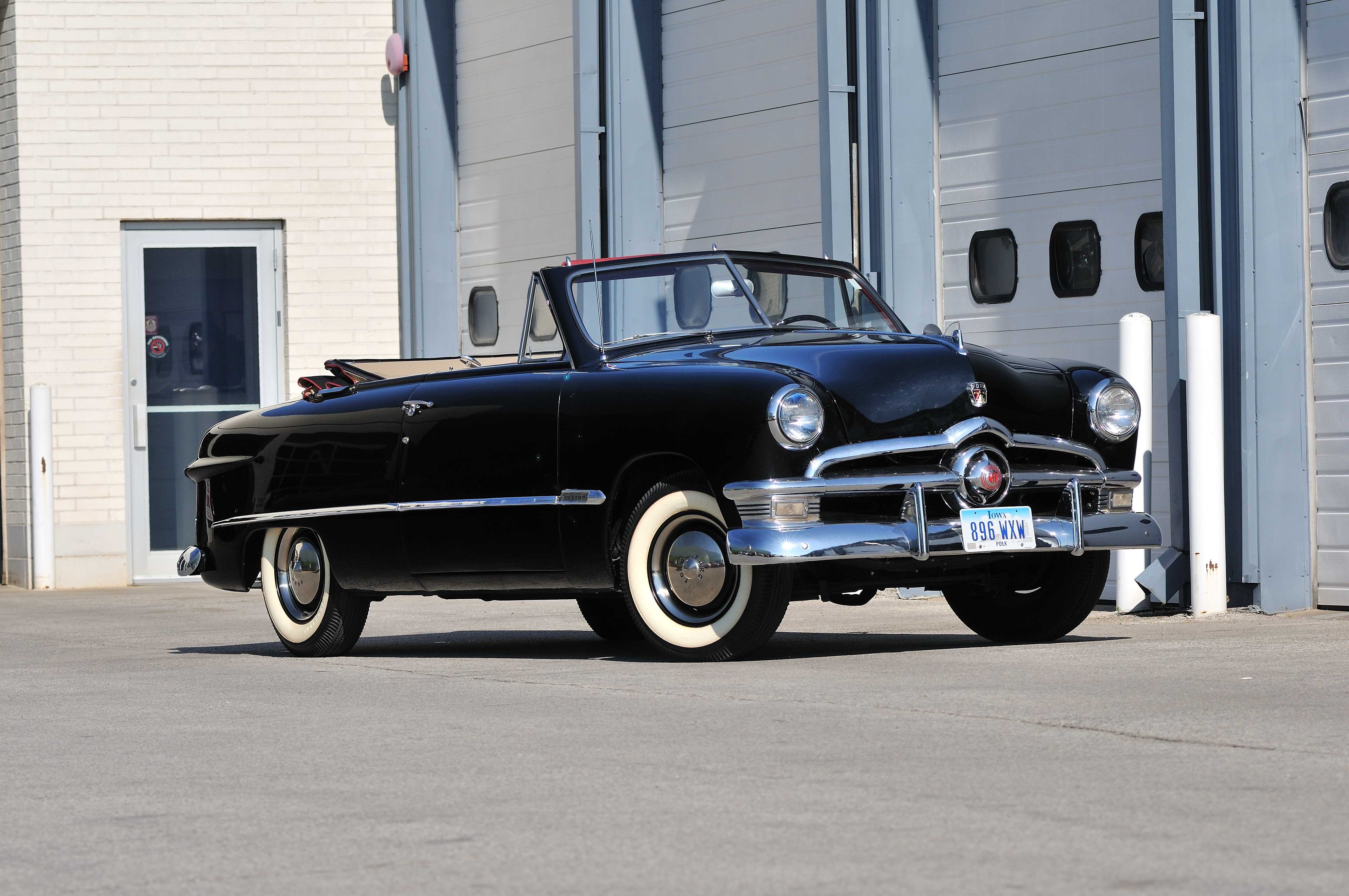 1950, Ford, Custom, Convertible, Black, Classic, Old, Vintage, Usa, 4288x2848 01 Wallpaper
