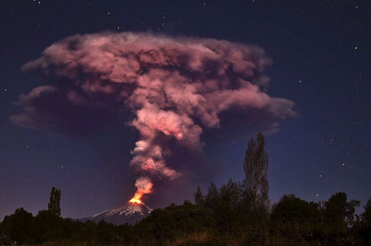 volcano, Mountain, Lava, Nature, Landscape, Mountains, Fire, Sky HD Wallpaper Desktop Background