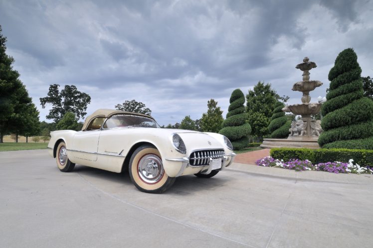 1954, Corvette, Roadster, Classic, Old, Retro, White, Usa, 4200×2790 02 HD Wallpaper Desktop Background