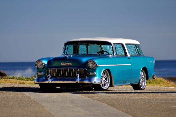 1955, Chevrolet, Chevy, Nomad, Streetrod, Street, Rod, Hot, Blue, Usa 4200×2790 01 HD Wallpaper Desktop Background
