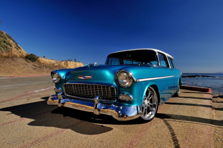 1955, Chevrolet, Chevy, Nomad, Streetrod, Street, Rod, Hot, Blue, Usa 4200×2790 04 HD Wallpaper Desktop Background