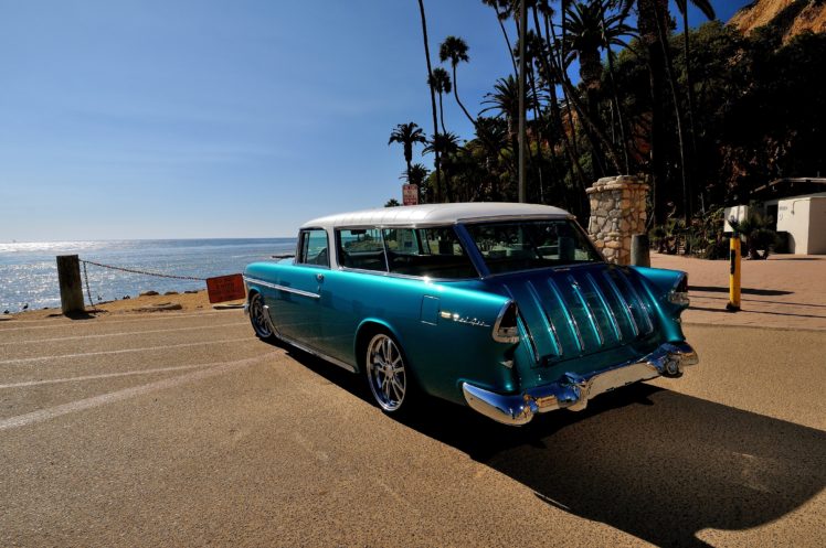 1955, Chevrolet, Chevy, Nomad, Streetrod, Street, Rod, Hot, Blue, Usa 4200×2790 03 HD Wallpaper Desktop Background