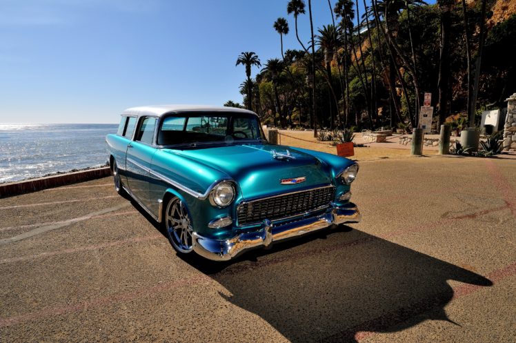 1955, Chevrolet, Chevy, Nomad, Streetrod, Street, Rod, Hot, Blue, Usa 4200×2790 05 HD Wallpaper Desktop Background