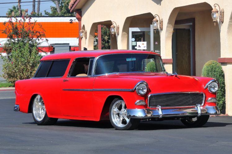 1955, Chevrolet, Chevy, Nomad, Streetrod, Street, Rod, Hot, Red, Usa 4200×2790 01 HD Wallpaper Desktop Background
