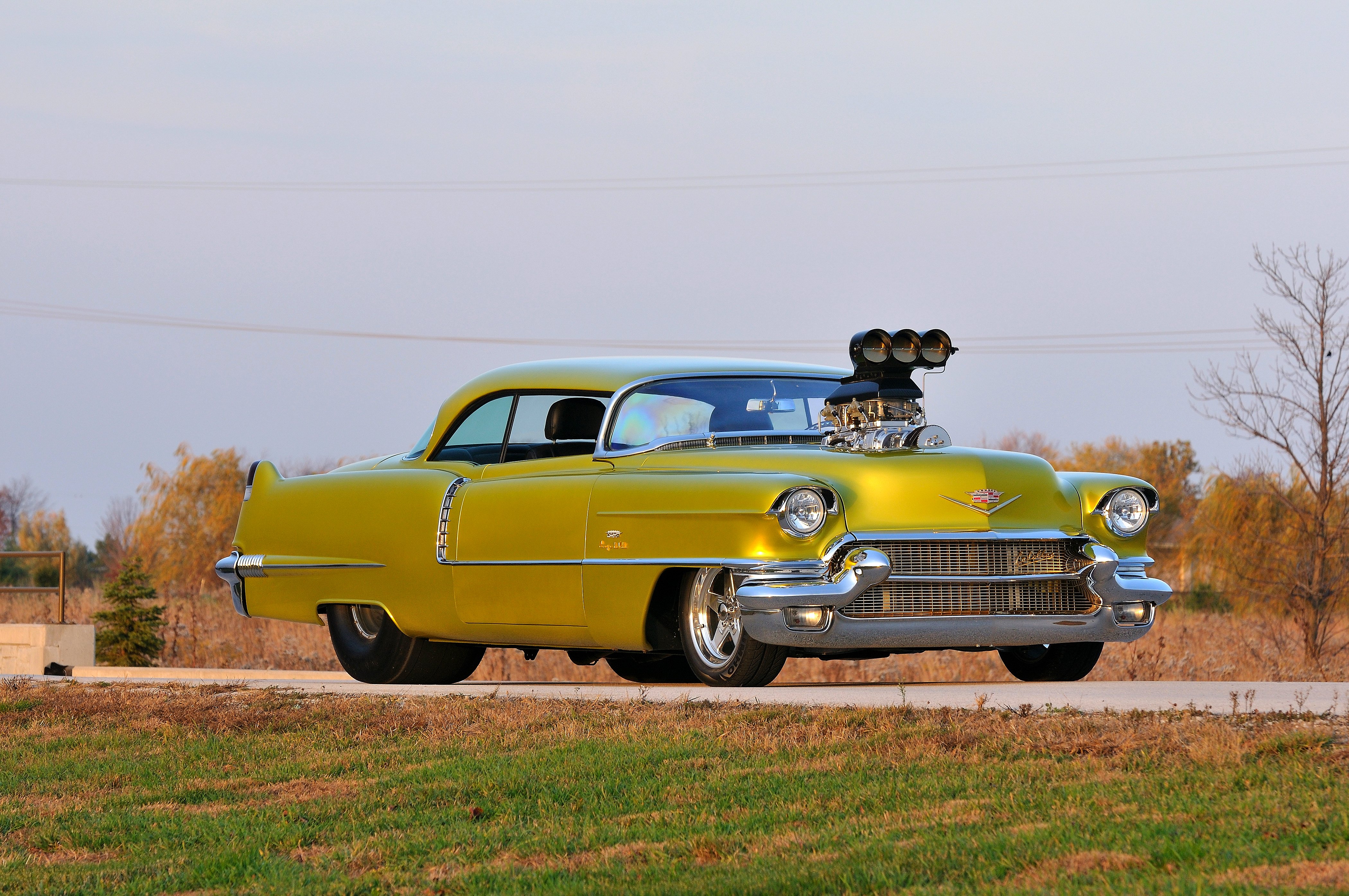 1956, Cadillac, Coupe, Deville, Streetdrag, Street, Drag, Blower