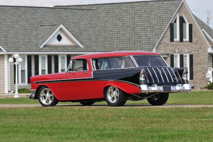 1956, Chevrolet, Chevy, Nomad, Streetrod, Street, Rod, Hot, Red, Black, Usa, 4200×2790 02 HD Wallpaper Desktop Background