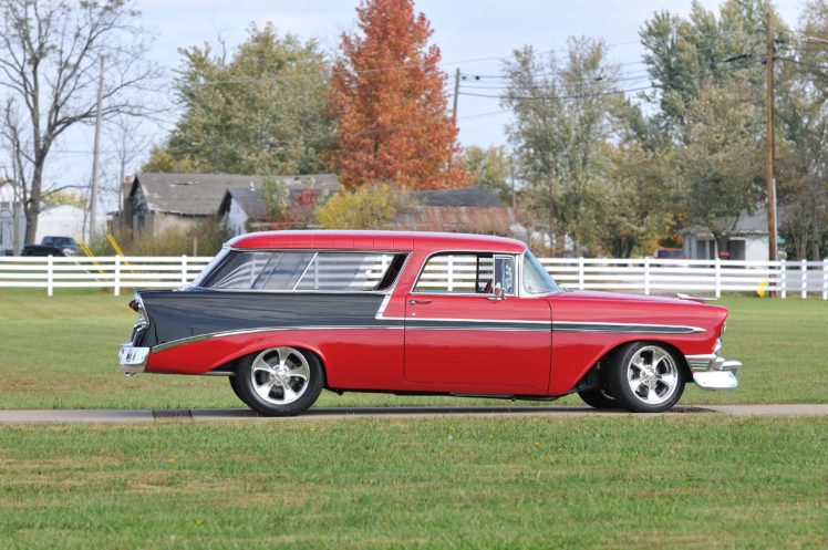 1956, Chevrolet, Chevy, Nomad, Streetrod, Street, Rod, Hot, Red, Black, Usa, 4200×2790 03 HD Wallpaper Desktop Background