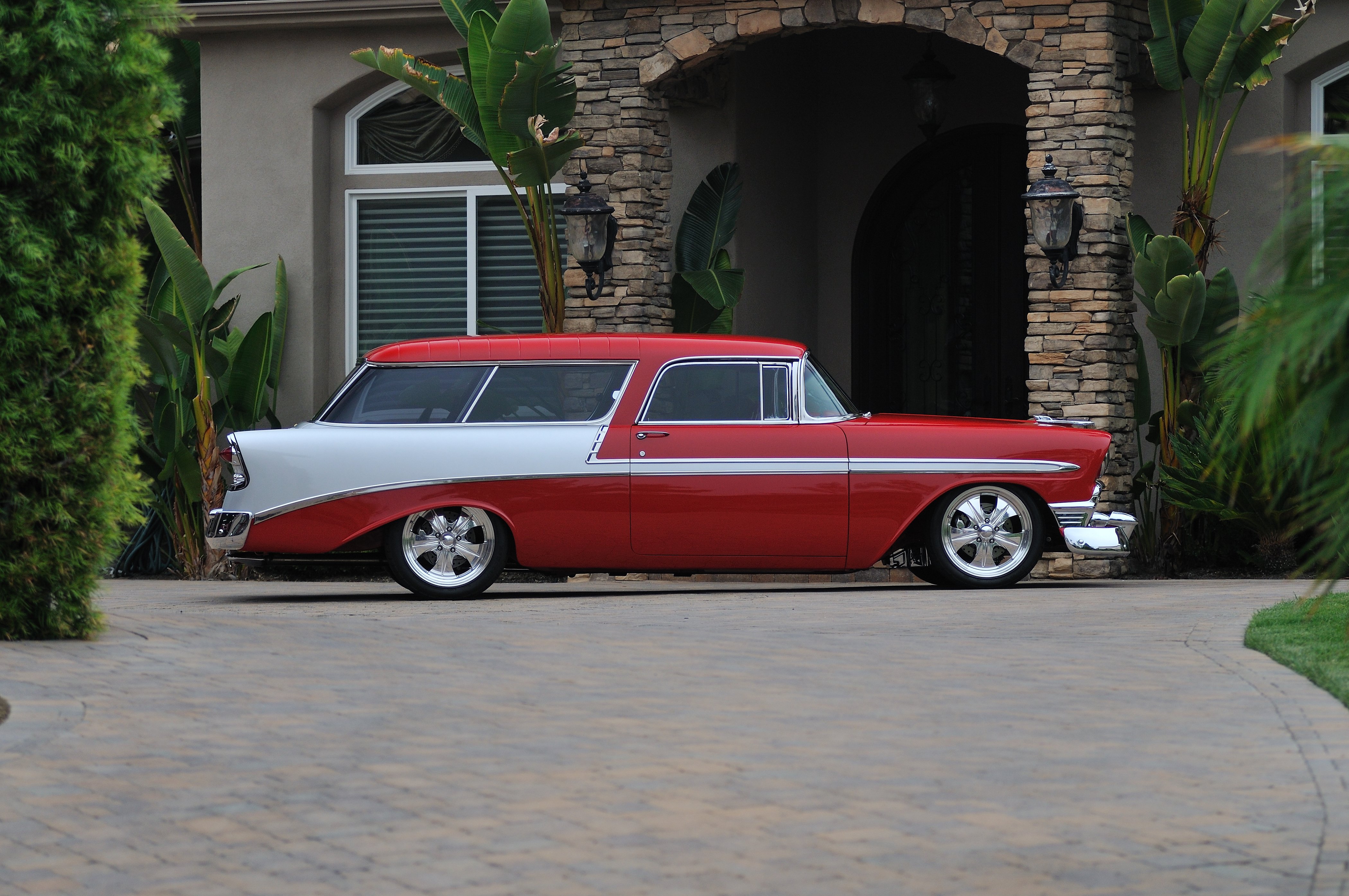 1956, Chevrolet, Chevy, Nomad, Streetrod, Street, Rod, Hot, Red, Silver, Usa, 4200x2790 02 Wallpaper