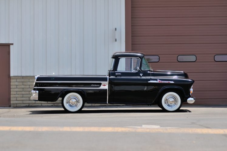 1957, Chevrolet, Pickup, Cameo, Classic, Old, Black, Usa, 4232×2811 02 HD Wallpaper Desktop Background