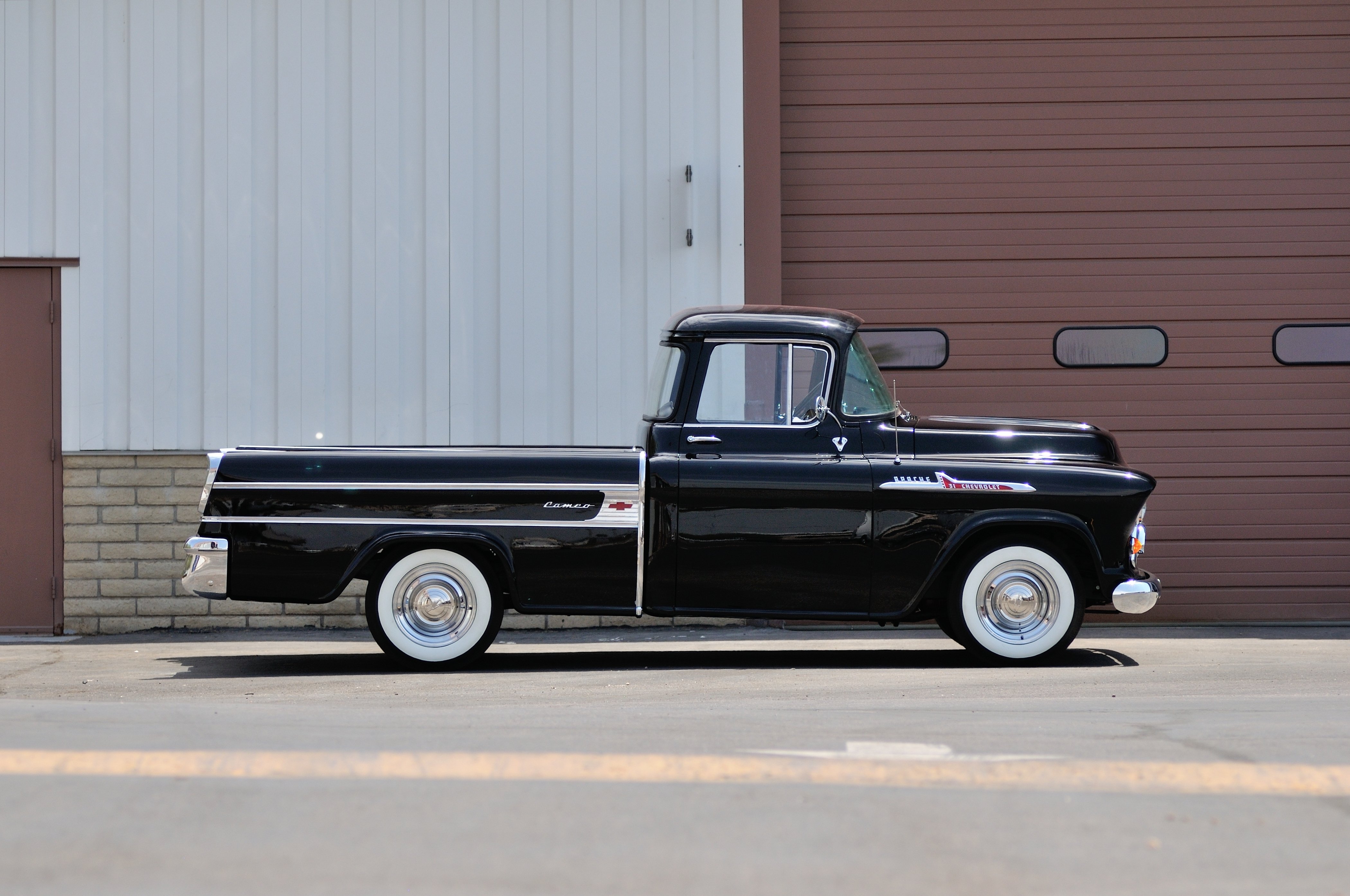 1957, Chevrolet, Pickup, Cameo, Classic, Old, Black, Usa, 4232x2811 02 Wallpaper