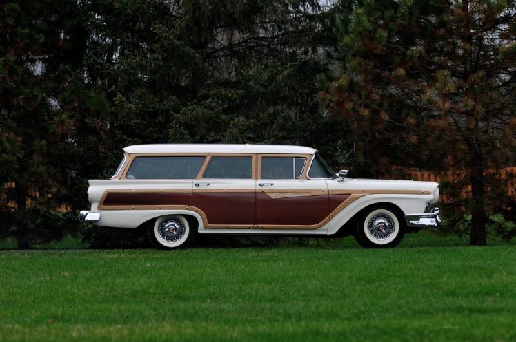 1957, Ford, Country, Squire, Wagon, 4, Door, White, Usa, 3288×2848 02 HD Wallpaper Desktop Background