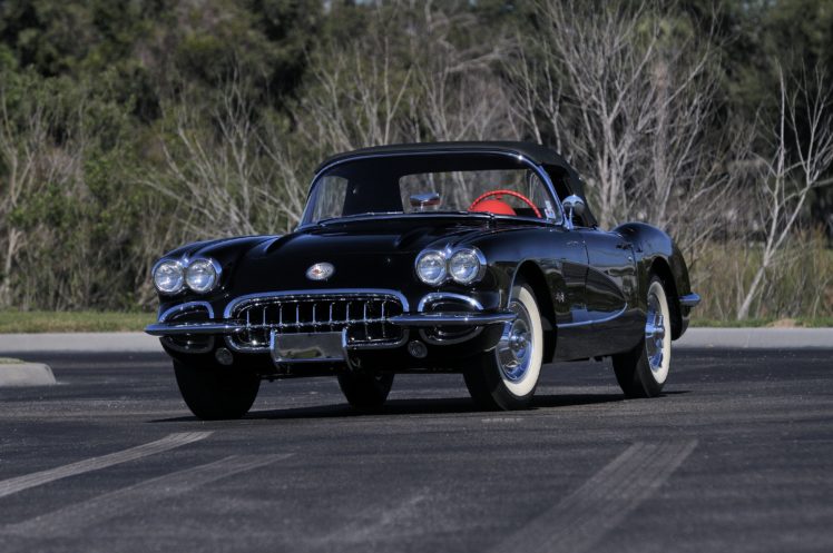 1958, Chevrolet, Corvette, Black, Muscle, Classic, Old, Usa, 4288×2848 01 HD Wallpaper Desktop Background
