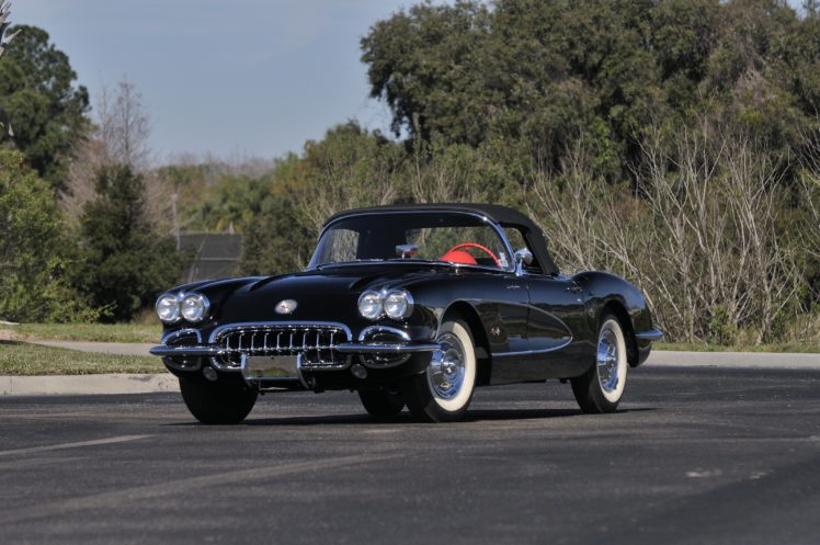 1958, Chevrolet, Corvette, Black, Muscle, Classic, Old, Usa, 4288×2848 05 HD Wallpaper Desktop Background