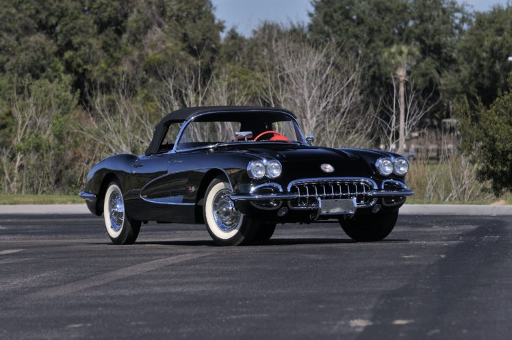1958, Chevrolet, Corvette, Black, Muscle, Classic, Old, Usa, 4288×2848 04 HD Wallpaper Desktop Background