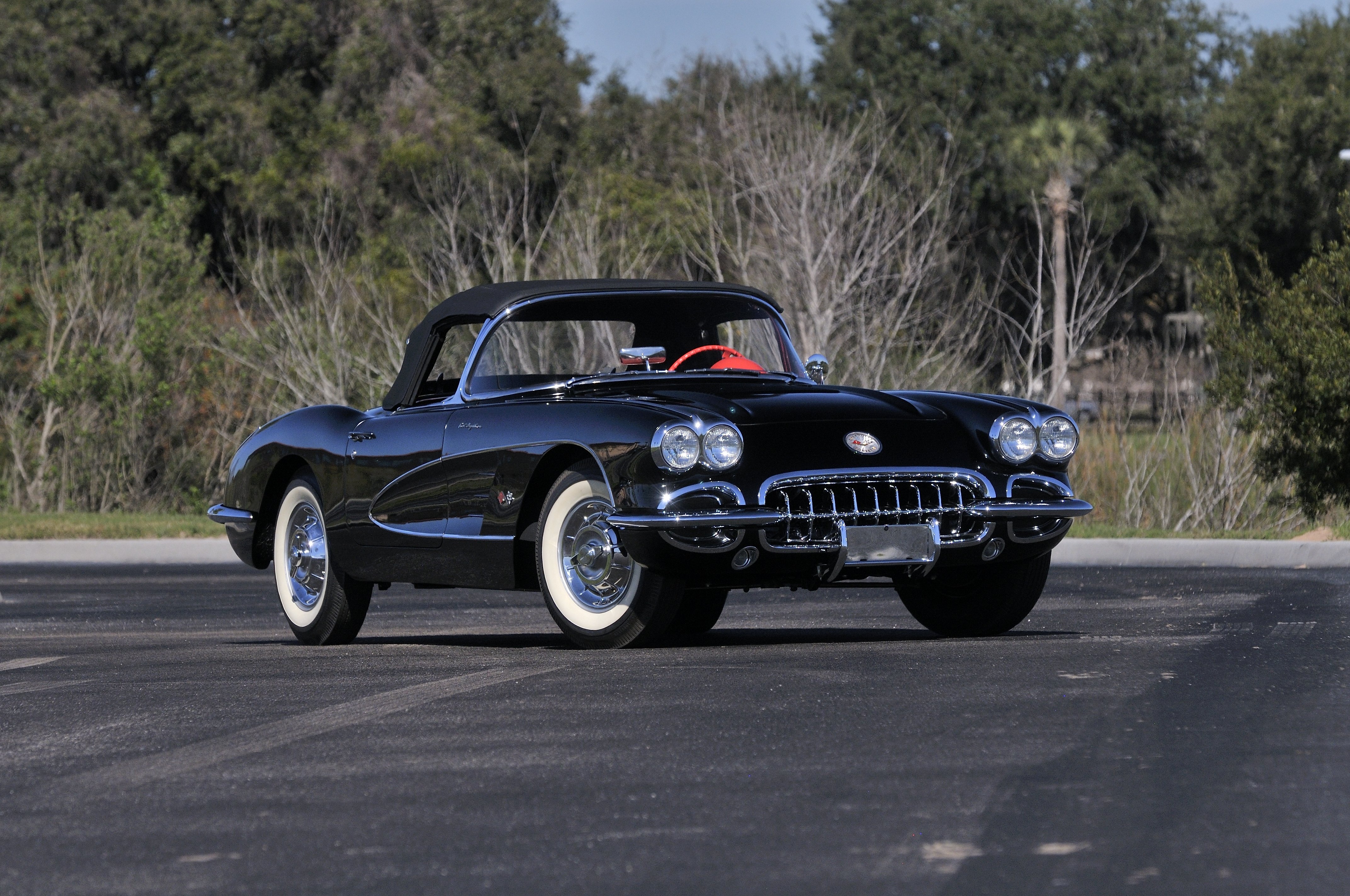 1958, Chevrolet, Corvette, Black, Muscle, Classic, Old, Usa, 4288x2848 04 Wallpaper