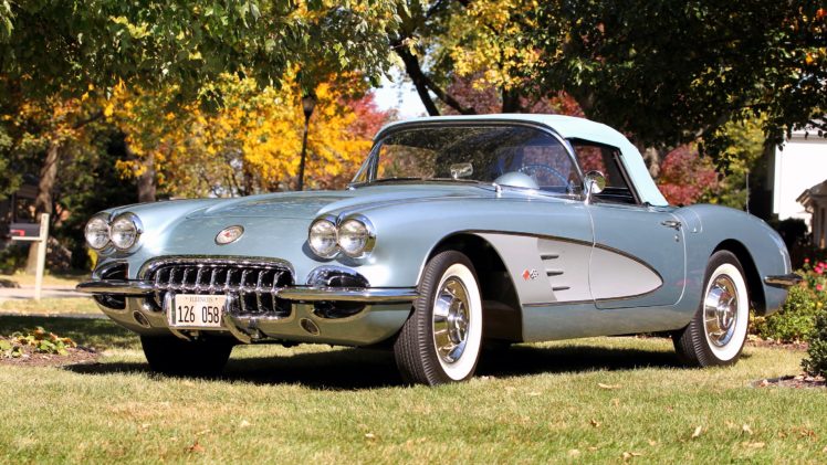 1958, Chevrolet, Corvette, Convertible, Muscle, Classic, Old, Silver, Usa, 2117×1528 0181 HD Wallpaper Desktop Background