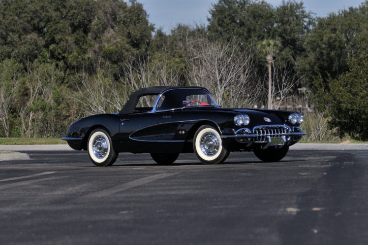 1958, Chevrolet, Corvette, Black, Muscle, Classic, Old, Usa, 4288×2848 06 HD Wallpaper Desktop Background