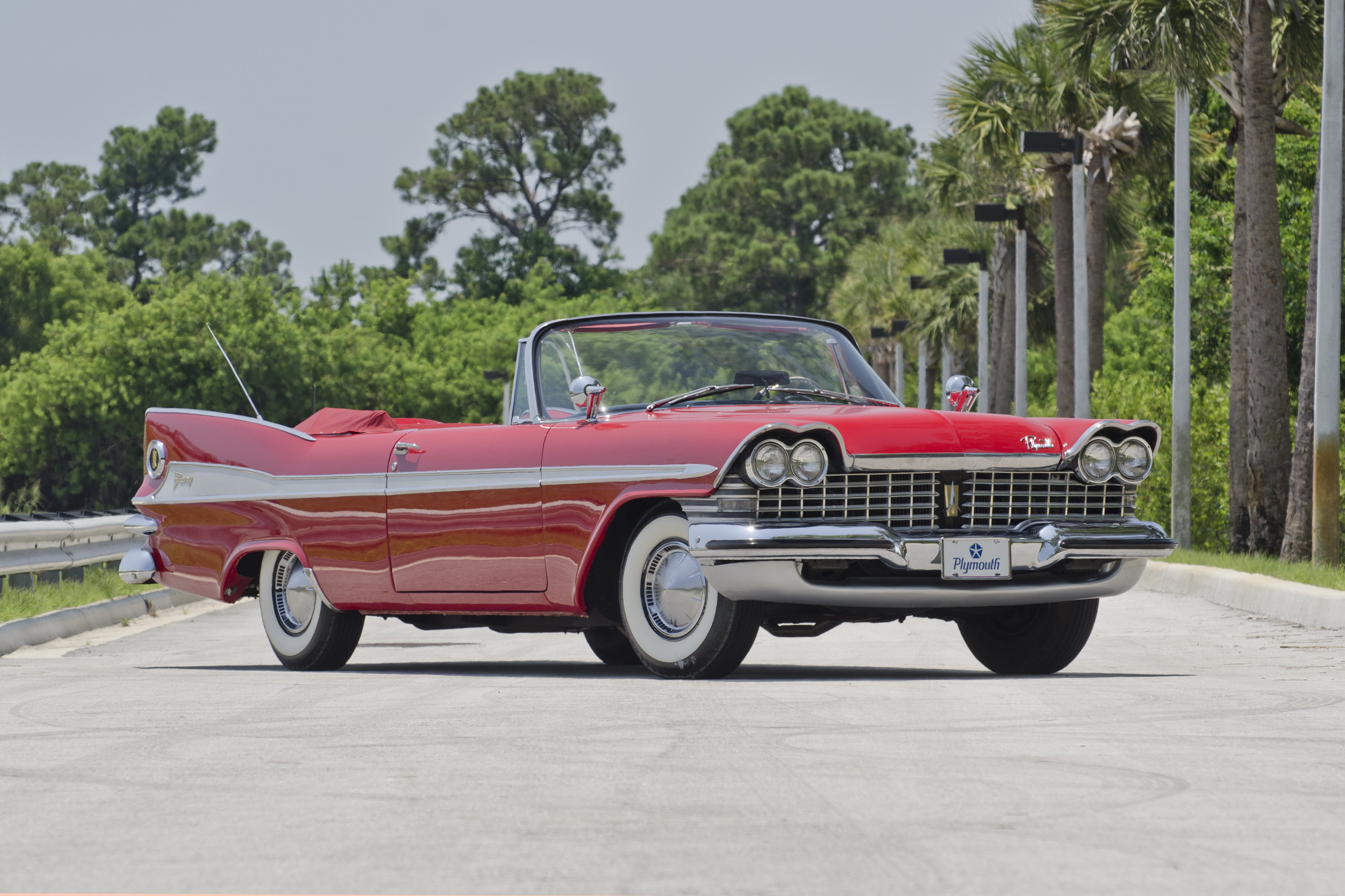 1959, Plymouth, Sport, Fury, Convertible, Classic, Red, Usa, Retro, Old